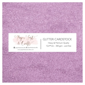 12x12 Light Purple Glitter Cardstock, 300gsm Cardstock, Premium Glitter Cardstock, Paper for Crafts