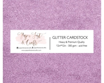 12x12 Light Purple Glitter Cardstock, 300gsm Cardstock, Premium Glitter Cardstock, Paper for Crafts