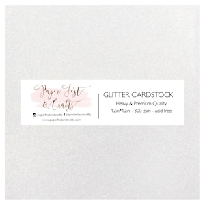 12x12 White Glitter Cardstock, 300gsm Cardstock, Premium Glitter Cardstock, Paper for Crafts