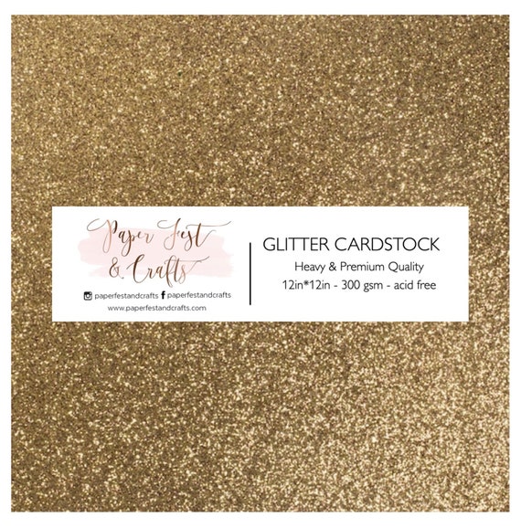 12x12 Rose Gold Glitter Cardstock, 300gsm Cardstock, Premium Glitter  Cardstock, Paper for Crafts 