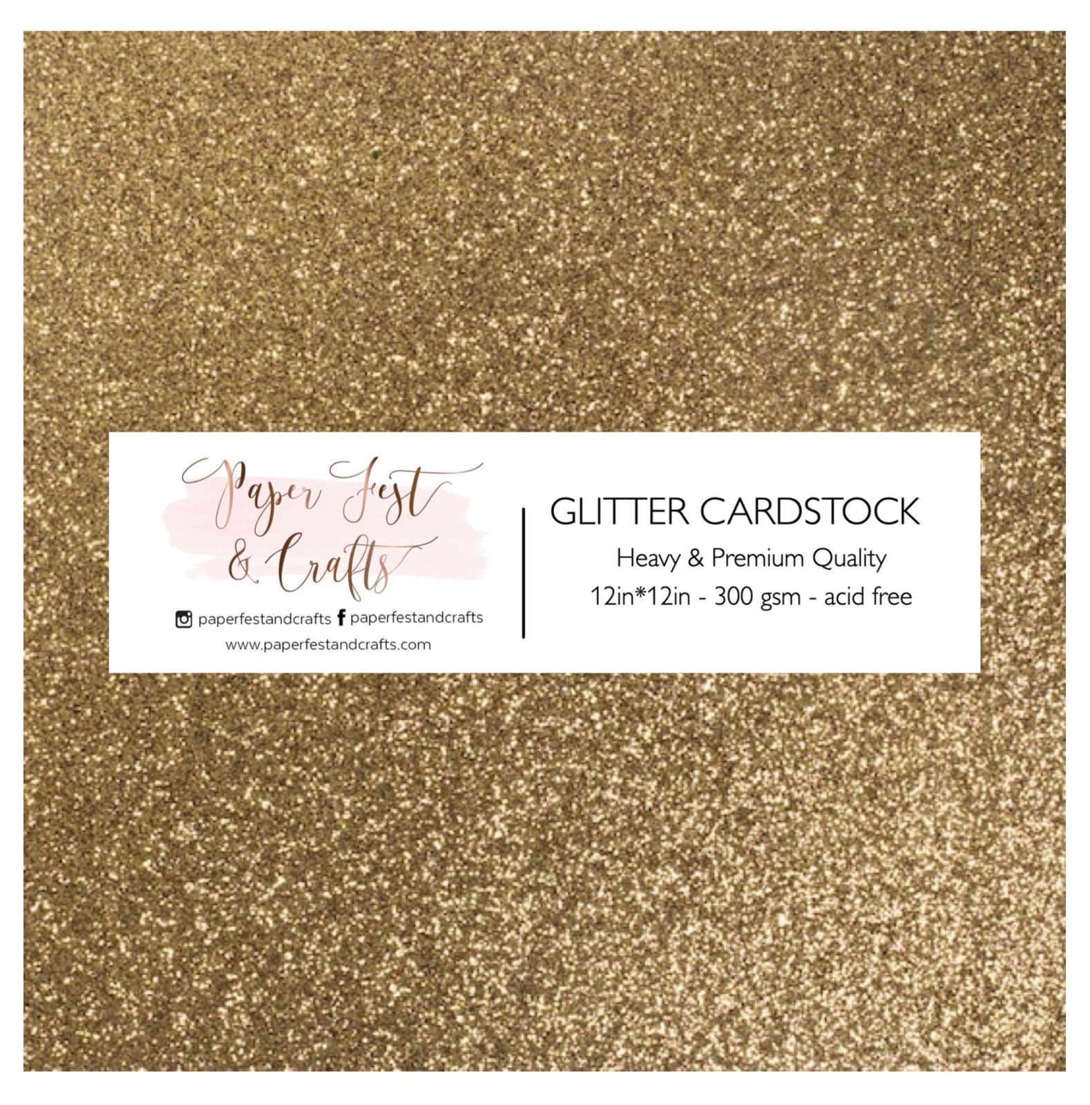 12x12 Rose Gold Glitter Cardstock, 300gsm Cardstock, Premium Glitter  Cardstock, Paper for Crafts 