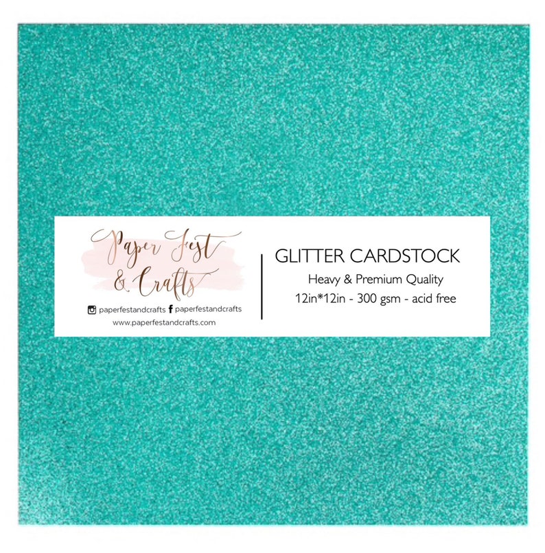 12x12 Teal Glitter Cardstock 300gsm Cardstock Premium Etsy