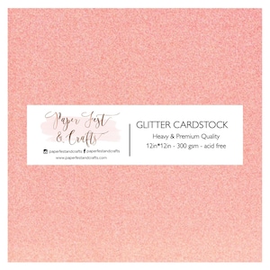 12x12 Baby Pink Glitter Cardstock, 300gsm Cardstock, Premium Glitter Cardstock, Paper for Crafts