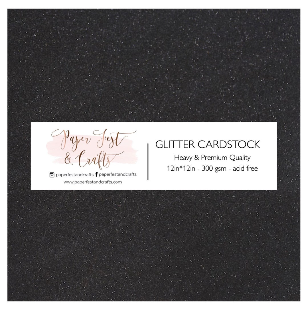 12x12 Black Glitter Cardstock 300gsm Cardstock Premium Etsy