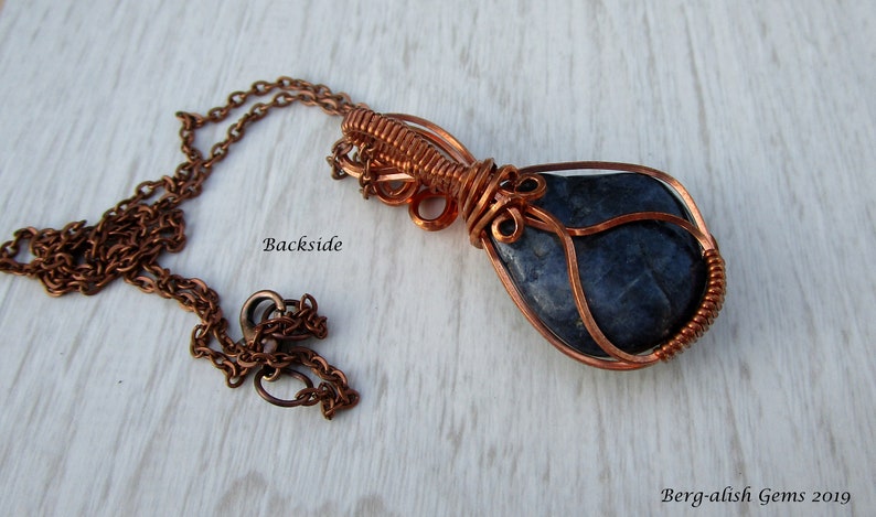 Sapphire God/'s New City Foundation Stone Pendant Copper Wire Wrap Pendant