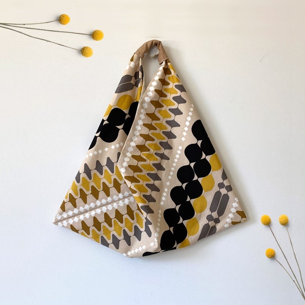 Modern Eco Bag | Origami Bag | Canvas Bag | Bento Bag | Triangle Tote Bag | Market Tote | Reusable Grocery Bag