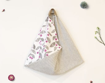 Cotton Bento Bag Triangle Tote Bag Natural Bag Market Tote Japanese Market Bag Cotton Origami Bag Reusable Grocery Bag