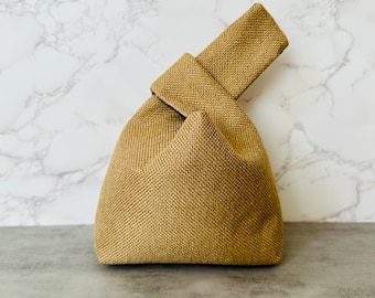 Mini Y Knot Bag Wristlet Clutch Bridal Favor Simple Bag Minimalist Bag Modern Eco Bag Japanese Reusable Bag Party Purse
