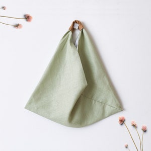 Linen Origami Bag | Eco Bag |  Market Tote | Grocery Bag | Bento Bag | Modern Bag | Shoulder Hobo Bag | Reusable Bag | Gift | Christmas