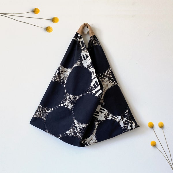 Modern Eco Bag | Origami Bag | Christmas Bag | Bento Bag | Triangle Tote Bag | Market Tote | Reusable Grocery Bag