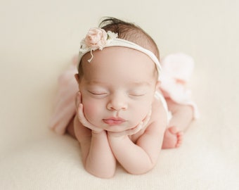 Newborn SET, RTS Newborn headband, Newborn Wrap,  Headbands-newborn girl photo props, Newborn Photography