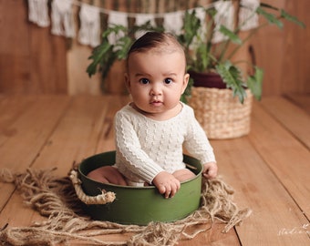 RTS 1-12 Months, Sitter size, photo props, sitter romper, Photography Prop,p hotography, Sitter knitted,