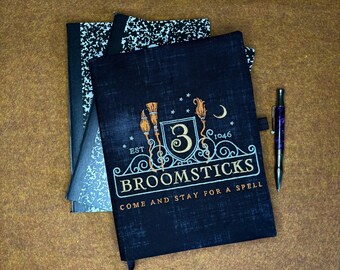Notizbuch Cover mit 3 Besen