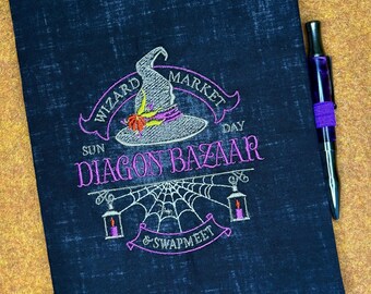 Bazaar Machine Embroidered Composition Notebook Cover