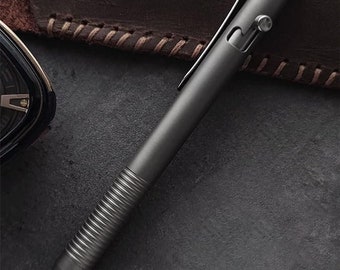 Premium Bolt Action Titanium Milled Ballpoint Pen for EDC