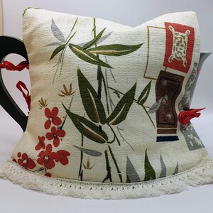 Linen Blend Tea Cosy: Upcycled Vintage Tea Towel, Australian Flora