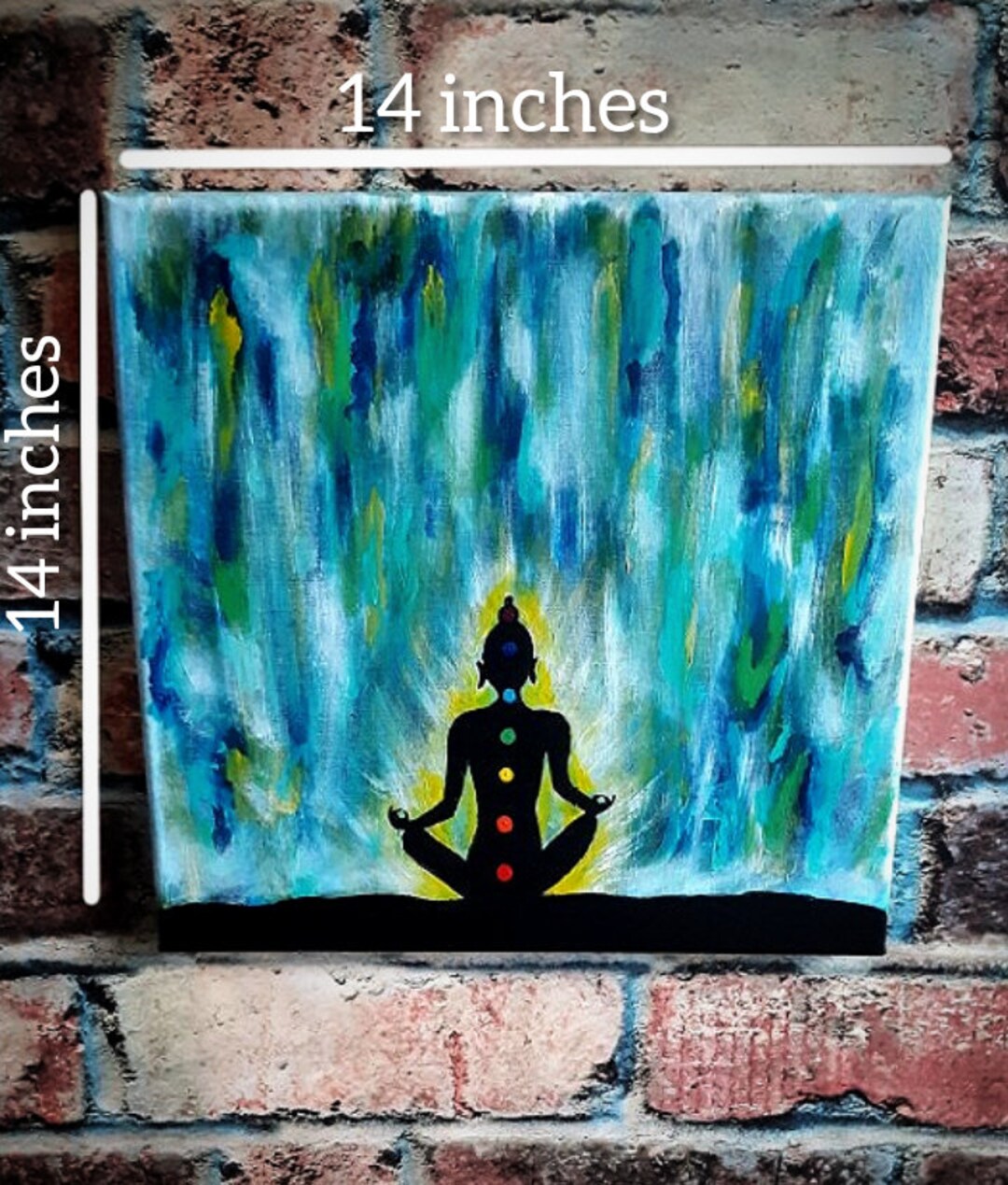 14x14 Acrylic Chakra Meditation Painting on Canvas Yoga Art Etsy