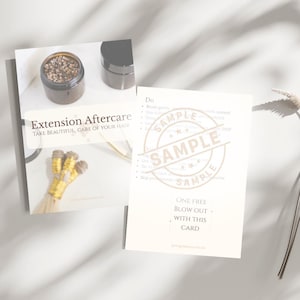 Hair Extension Aftercare Card | Editable Canva Template | Printable Salon Guide