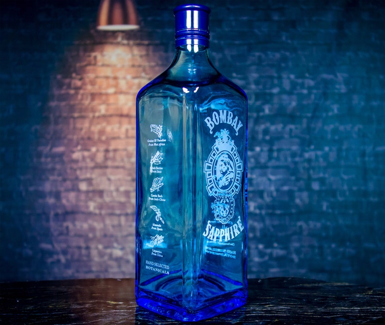 Bombay Sapphire Gin Custom Engraved & Personalized Decanter Etsy