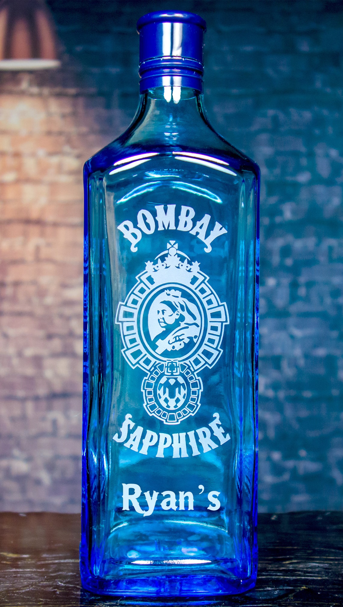 Bombay Sapphire Gin Custom Engraved & Personalized Decanter Etsy