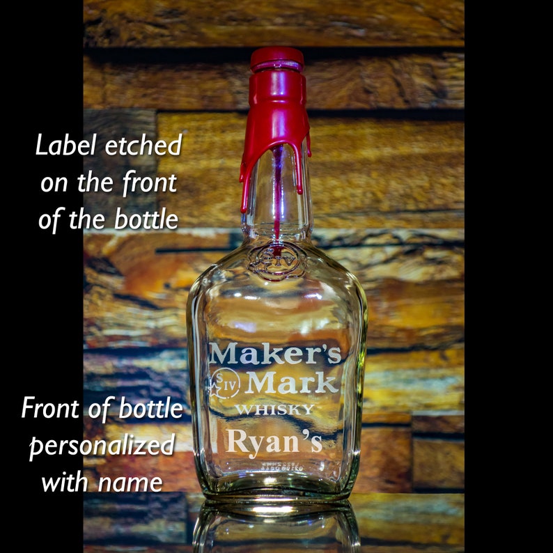 Maker's Mark Whisky Personalized Engraved Etched Bottle Etsy