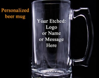 Personalized Large Beer Mug, Beer Stein