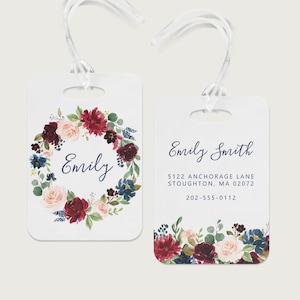 Luggage Tag | Floral Name Tag | Backpack Tag | School Bag Tag | Design #26