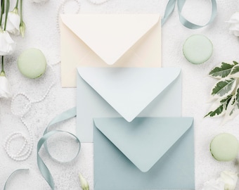 Color Envelopes in 4Bar, A2, A6 and A7 Sizes, Euro Flap Invitation Envelope, Sold in Set of 5