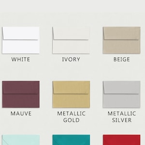 10 A2 Envelopes | A7 Envelopes | 5 x 7 inches Envelopes | Many Colors Available | Sold in a Set of 10 Envelopes