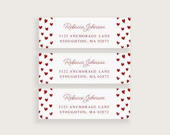 Address Labels Feminine Heart Romantic Return Address Labels Custom Address Labels Address Sticker Address Label Sticker Diana