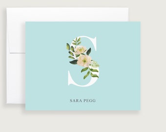Initial Stationary Cards, Name Stationery, Monogram Notecards, Cards with Envelopes, Folded Greeting Cards Sold in Sets of 10, Design #110