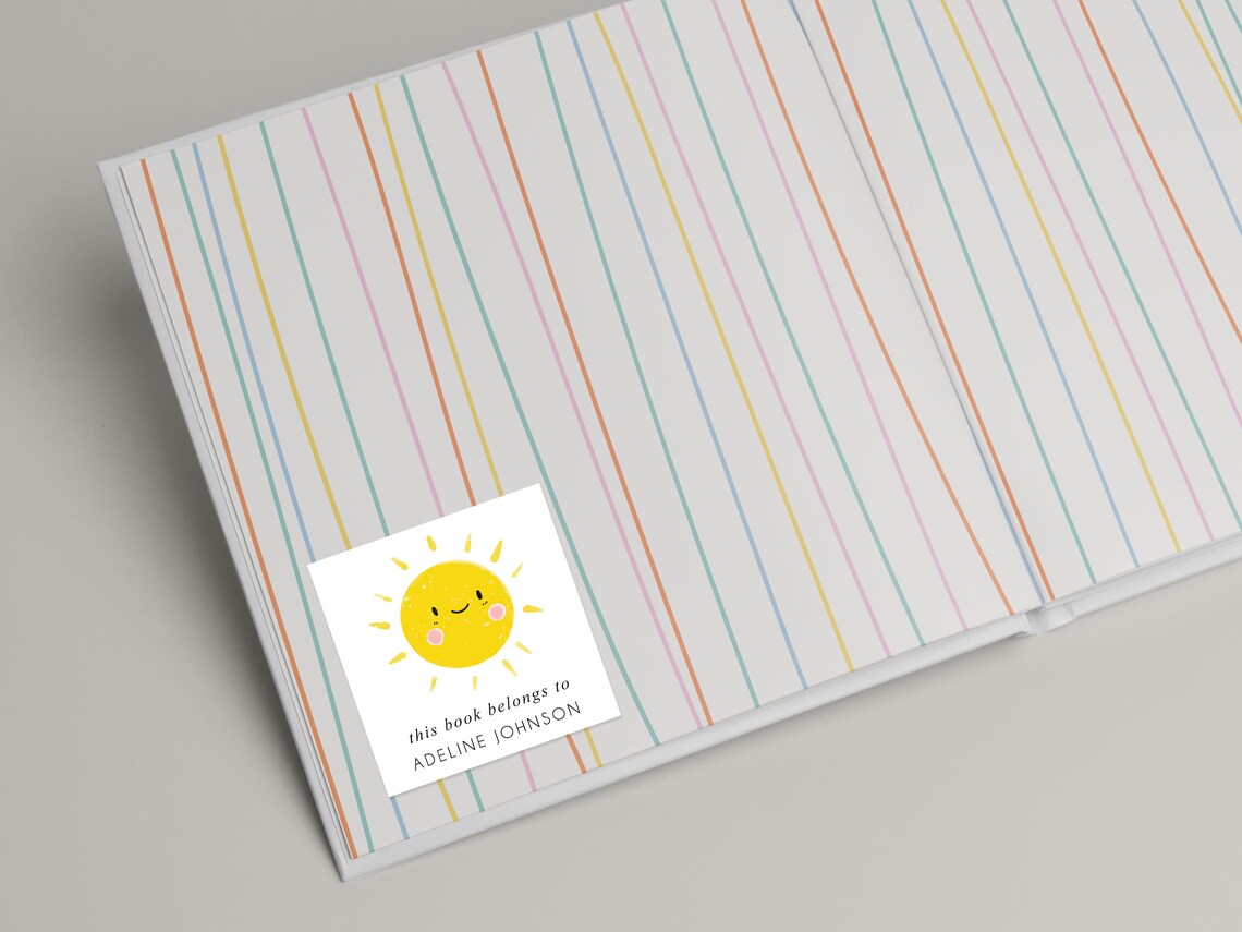 Rainbow Bookplates for Kids Book Stickers for Kids Book - Etsy