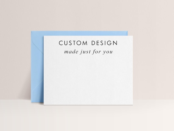 Custom Note Cards with Envelopes, Logo Notecards, Sold in Sets of 10
