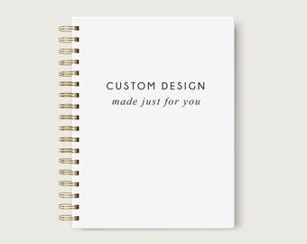Personalized Hardcover Notebook Spiral, Lined Blank or Dotted Spiral Hardcover Notebook, 6.5 x 9 inches