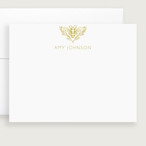 Bee Note Cards, Bee Stationary, Bee Stationery, Personalized Note Cards with Envelopes, Sold in Sets of 10, Design #91