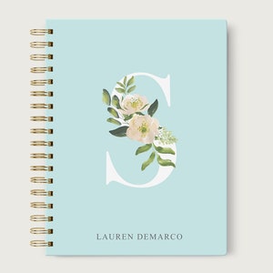 Dot Grid Notebook Spiral, Dotted Grid Journal, Lined Blank or Dotted Spiral Hardcover Notebook, Design #110