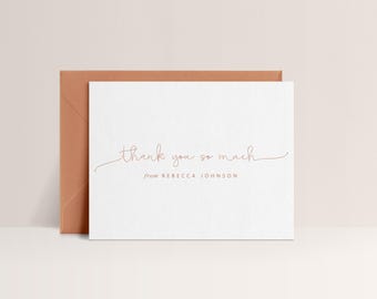 Personalized Thank You Cards, Folded Thank You Cards, Folded Greeting Cards Sold in Sets of 10, Design #20