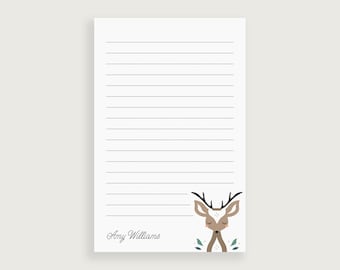 Personalized Stationary for Kids, Deer Stationery, Deer Note Pad, Design #75