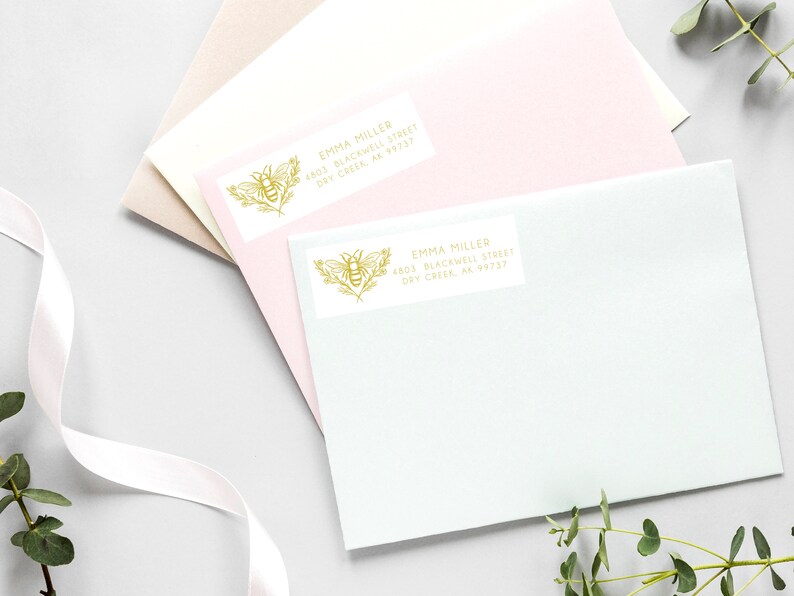 Bee Address Labels With Stickers Address Stickers for - Etsy