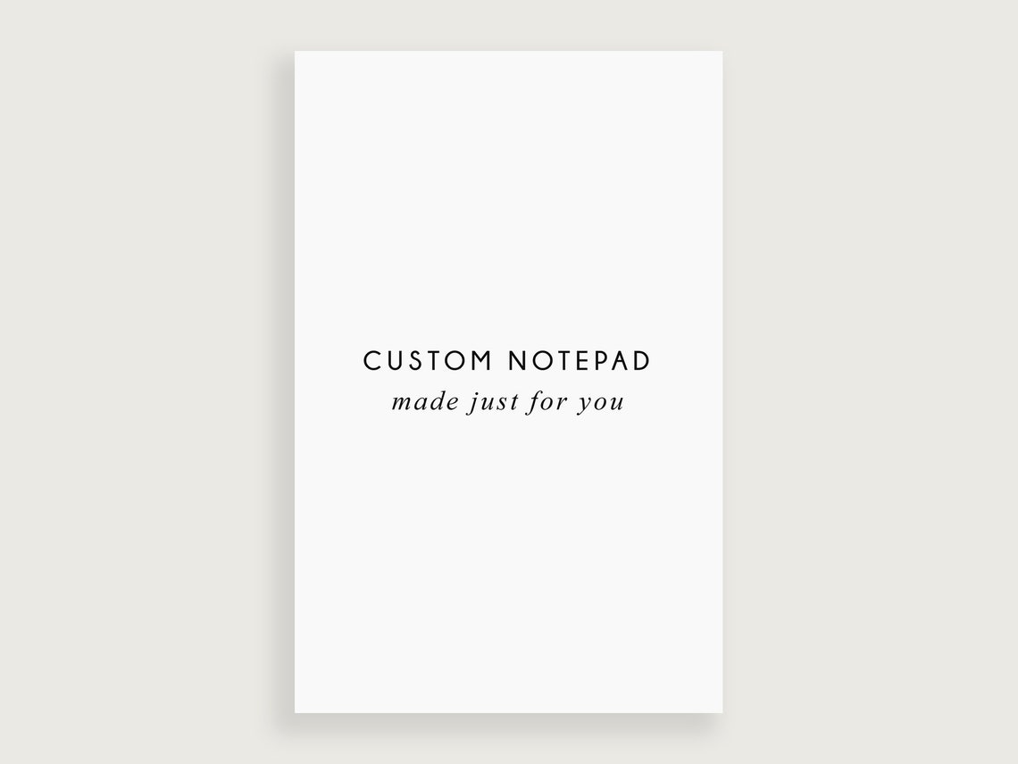 Custom Notepad Logo, Personalized Notepad, Custom Design Notepad - Etsy
