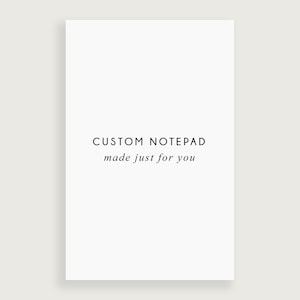 Custom Notepad Logo, Personalized Notepad, Custom Design Notepad