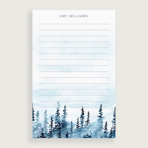 Personalized Notepad, Forest Stationery, Tree Stationary, Letter Writing Paper Lined, Design #71