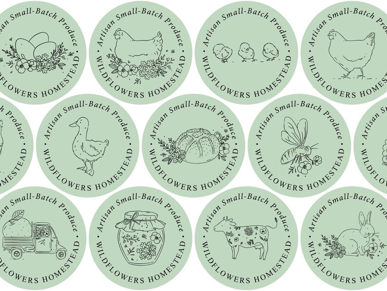 Cottage Homestead Sticker, Small-scale Farm Labels, Small Batch Produce ...