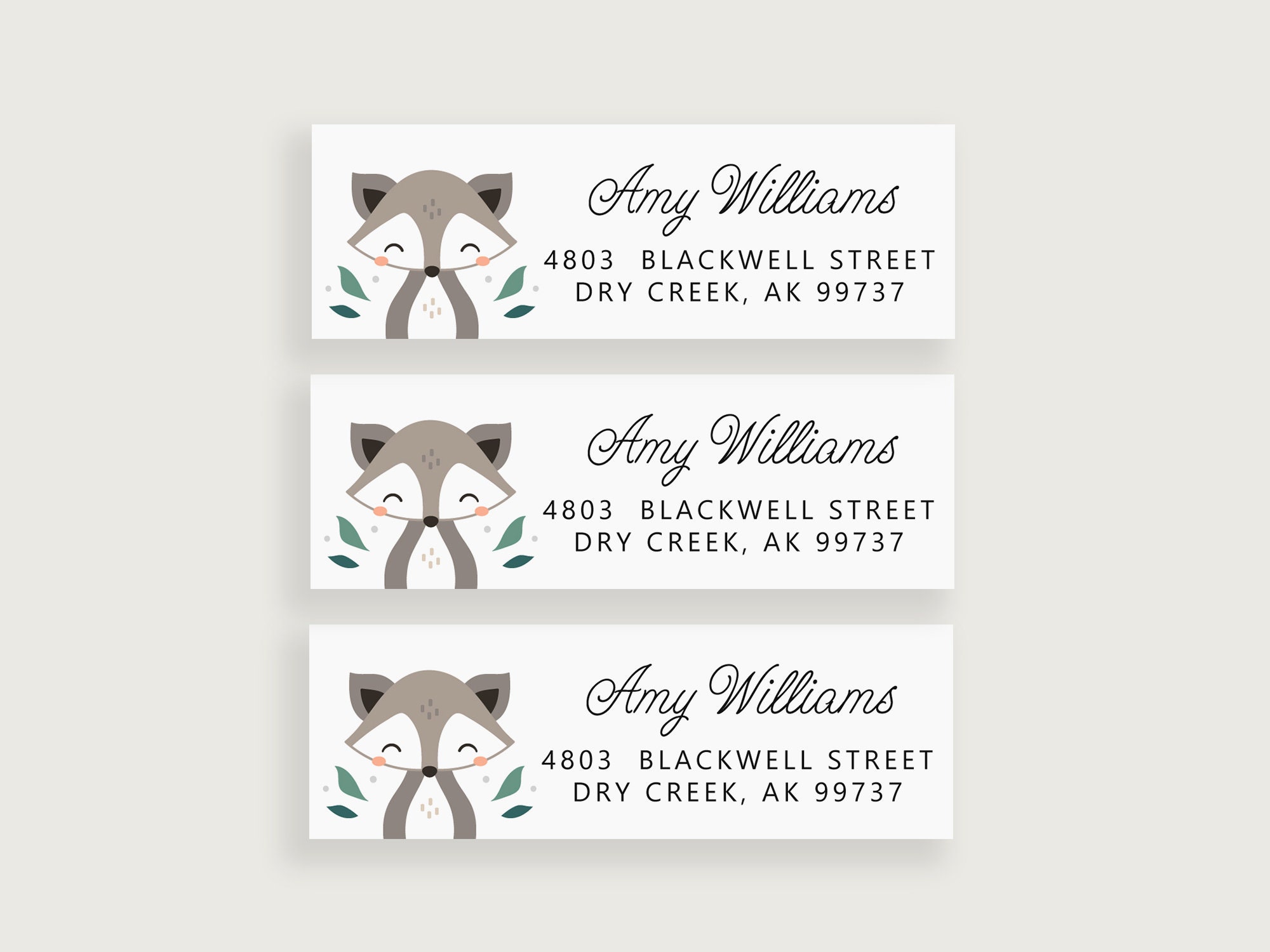 Address Label Raccoon Personalized Address Labels Kids Cute | Etsy
