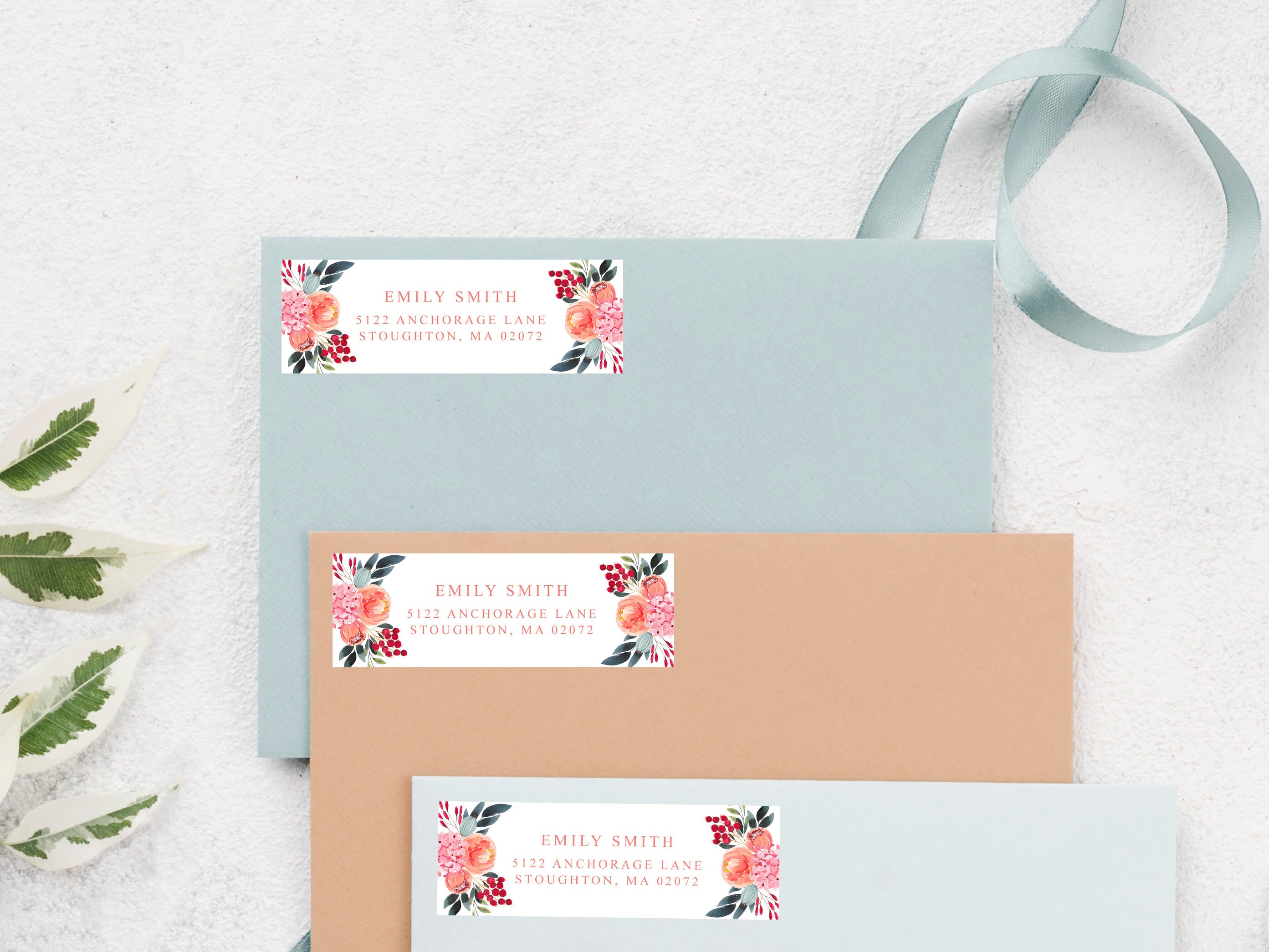 Floral Return Address Label Sticker Floral Address Labels Etsy UK