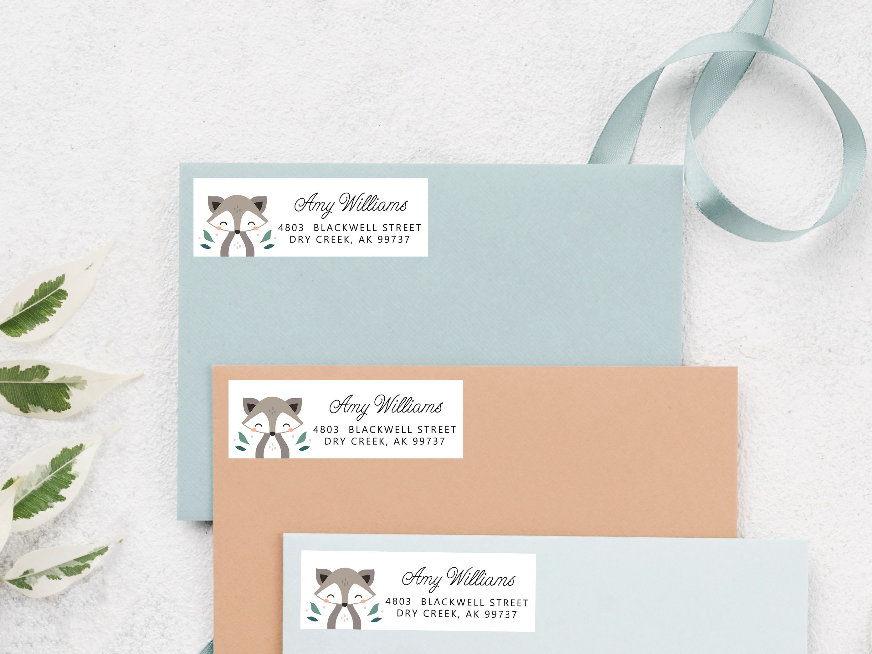 Address Label Raccoon Personalized Address Labels Kids Cute - Etsy