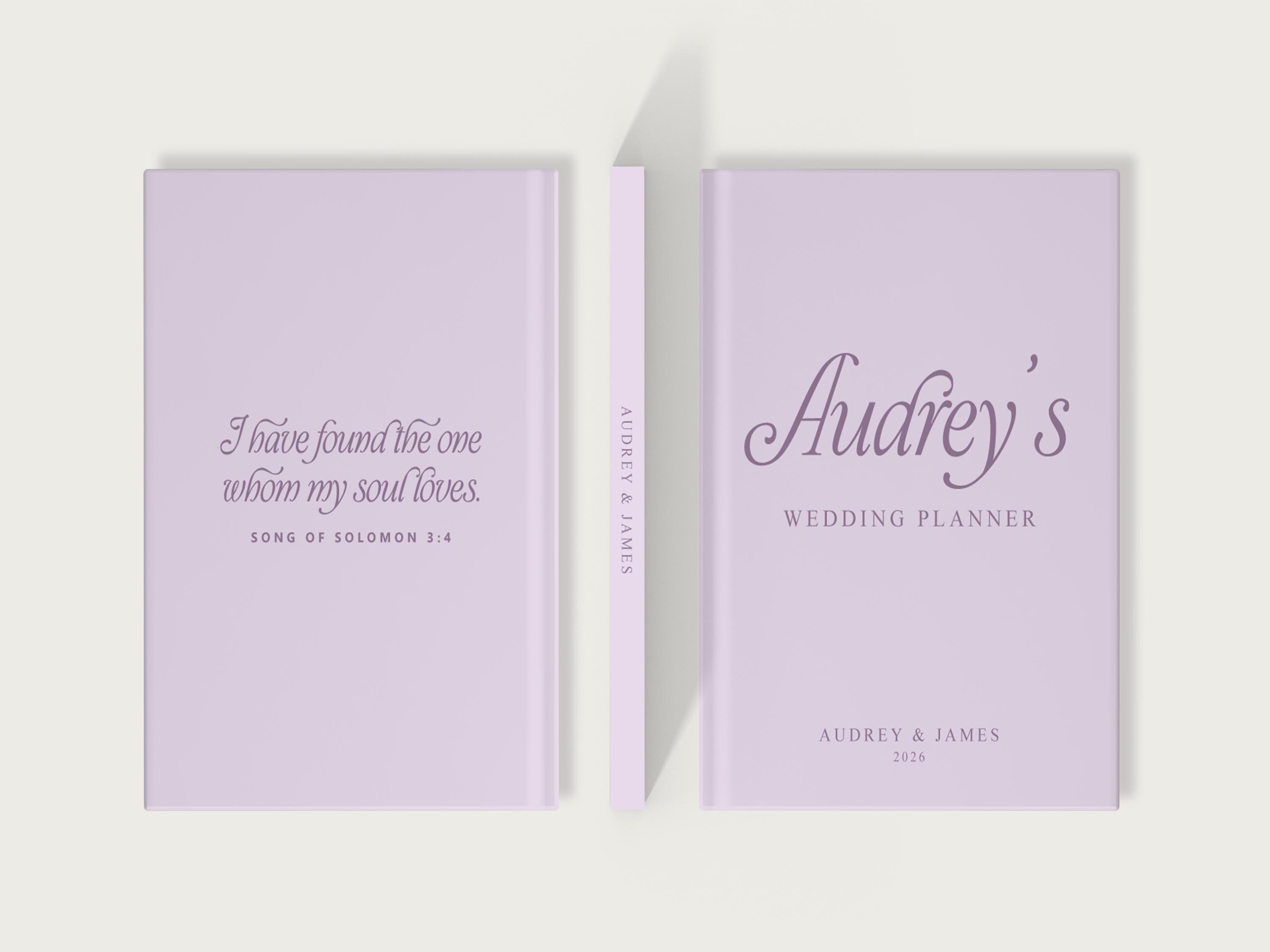 Personalized Wedding Planner, Bridal Notebook, Hardcover Lavender ...