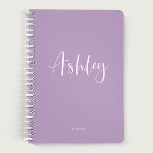 Personalized Notebook for Girls, Purple Journal, Lined or Unlined Spiral Soft Cover Spiral Book, Design #108