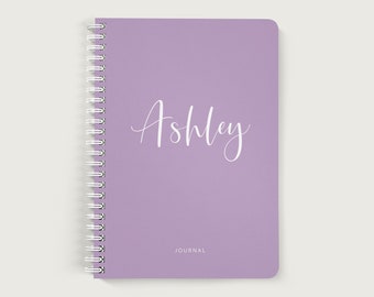 Personalized Notebook for Girls, Purple Journal, Lined or Unlined Spiral Soft Cover Spiral Book, Design #108