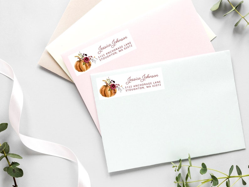 Pumpkin Address Labels, Fall Address Labels, Autumn Address Labels ...